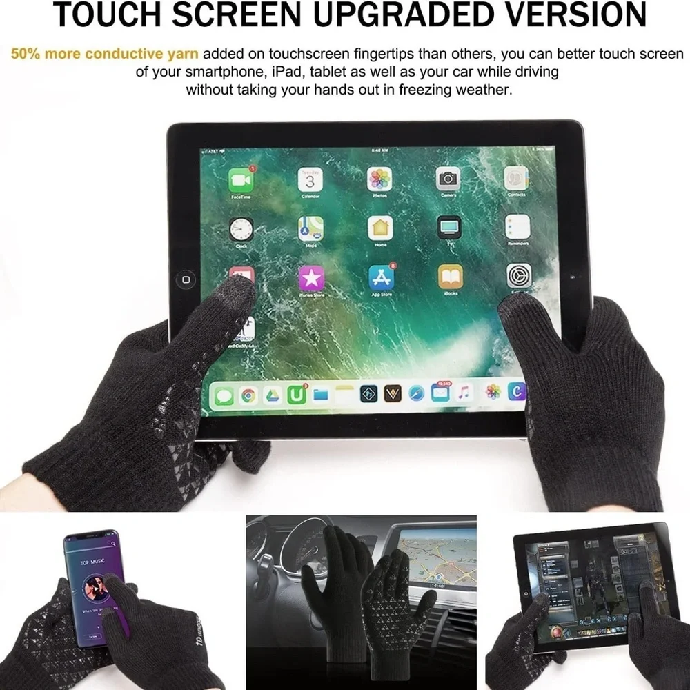 TRENDOUX Winter Gloves - Touch Screen Thermal Warm Knit Glove, Unisex- NWOT